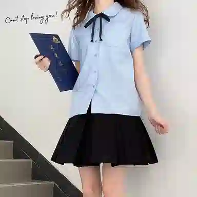 东鲸岁时记 兰柯一梦单排扣翻领短袖衬衫 女款