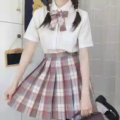 东鲸岁时记 格子制服百褶半身裙 女款