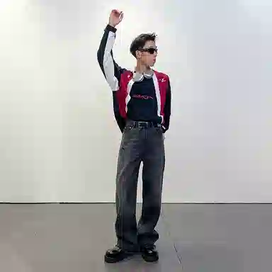 ROARINGWILD Arch拼接球衣长袖T恤