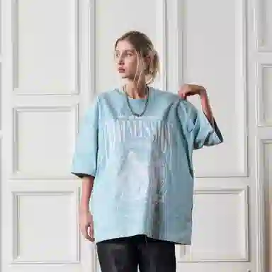 HARSH AND CRUEL Retro Letter Print Loose T-Shirt