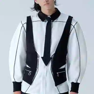 VALLEYOUTH Futuristic Arrow Tie Black