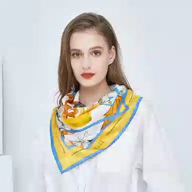 桑蚕丝丝巾送礼袋春夏贵气搭配品牌真丝方巾送礼蚕丝丝巾  女款