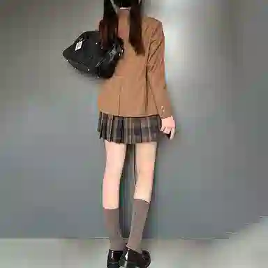 东鲸岁时记 纯色单排扣翻领休闲 布朗茶茶西装 女款