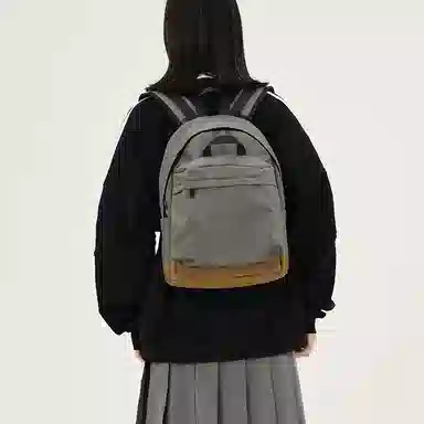 MYEDITION Vintage Colorblock Backpack Green