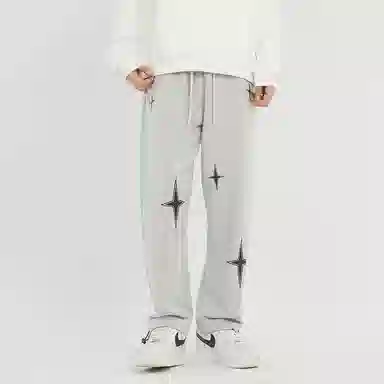 IGOI Retro Cross Star Print Casual Pants
