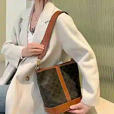 CELINE Triomphe Shoulder Strap Brown
