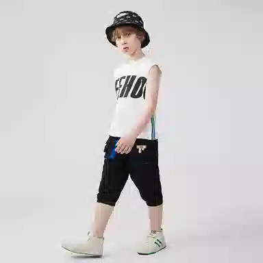 英氏 童装 撞色大口袋休闲七分裤工装短裤 男童