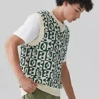 Vision Street Wear Logo Knit Vest Green