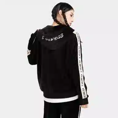 Ed Hardy Velvet Zip Hoodie Black