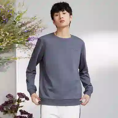 特步 纯色宽松圆领套头卫衣 女款