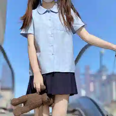 东鲸岁时记 兰柯一梦单排扣翻领短袖衬衫 女款