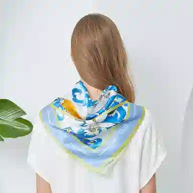 桑蚕丝丝巾送礼袋春夏贵气搭配品牌真丝方巾送礼蚕丝丝巾  女款