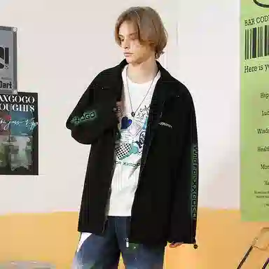 XXGOGO Cyberpunk Dice Letter Print Waffle Jacket