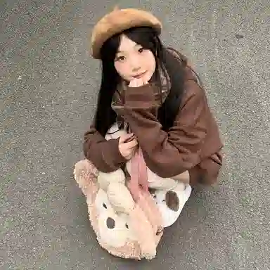 东鲸岁时记 纯色拉链宽松字母刺绣加绒开衫连帽卫衣 女款