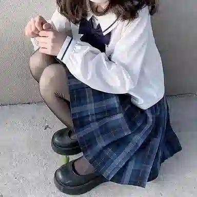 东鲸岁时记 格子高腰百褶短款制服裙装 津岚女高