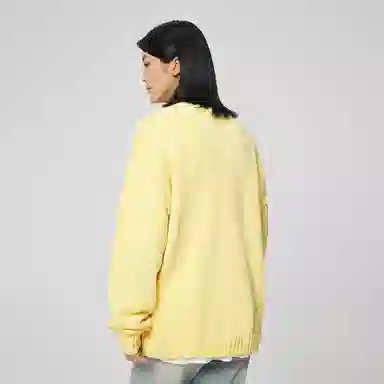 字母刺绣毛边针织宽松毛衣 男女同款