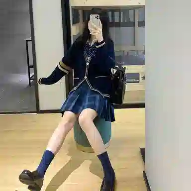 东鲸岁时记 格子高腰百褶短款制服裙装 津岚女高