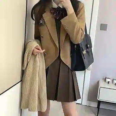 东鲸岁时记 纯色双排扣长袖西装外套 女款