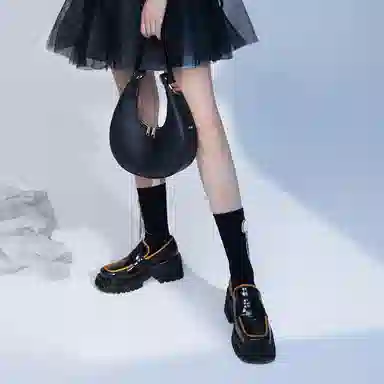 STOOSHE Newborn Platform Loafers Black Brown