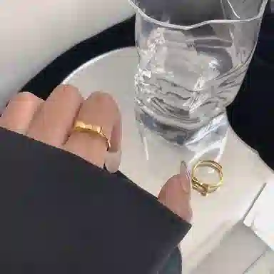 牧言 蝴蝶结戒指 复古简约小众高级感 在逃公主开口可调节磨砂素圈指环 戒指 女款