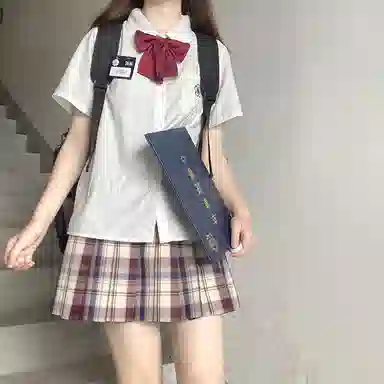 东鲸岁时记 高腰格子百褶半身裙 女款