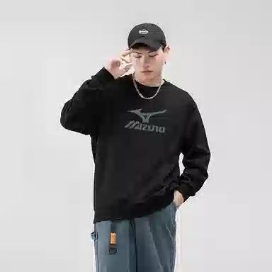 Mizuno Retro Logo Pullover Hoodie Black