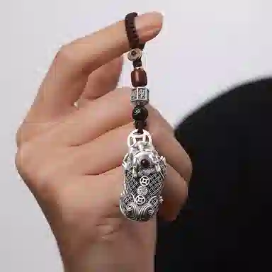 佐卡伊 足银项坠首饰纪念 气质复古 貔貅吊坠 男女同款情侣款