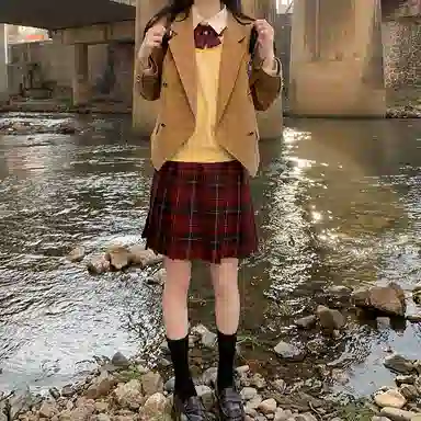 东鲸岁时记 纯色双排扣长袖西装外套 女款