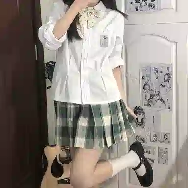 东鲸岁时记 纯色翻领单排扣长袖 紫川附中衬衫 女款