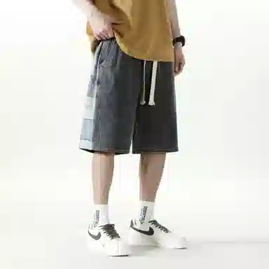 FIDO DIDO Retro Checkered Denim Shorts