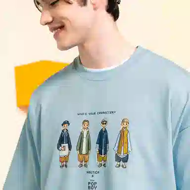 nautica white sail x POPBOY SS23 Logo T