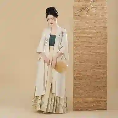 织造司 玉兰吱 长干寺吊带宋抹仿妆花百迭裙古风原创宋制七分袖动物图案汉服 女款