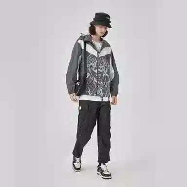 Guuka Vintage Two-Tone Windbreaker Grey