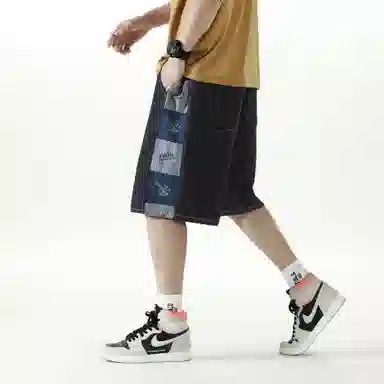 FIDO DIDO Retro Checkered Denim Shorts