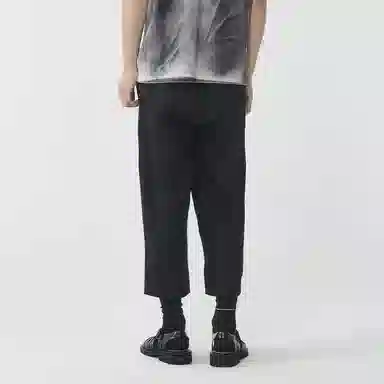 速写 纯色宽松八分休闲裤 男女同款