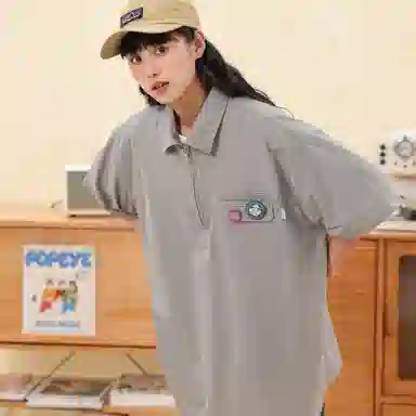 KXLFCHN Retro Half-Zip Polo Shirt