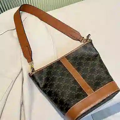 CELINE Triomphe Shoulder Strap Brown