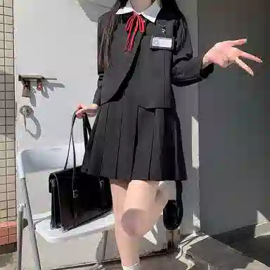 东鲸岁时记 纯色无领西装外套吊带连衣裙制服套装 女款