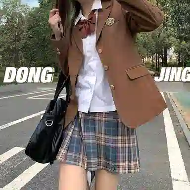 东鲸岁时记 纯色单排扣翻领休闲 布朗茶茶西装 女款