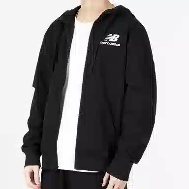 New Balance Logo Zip Hoodie Black