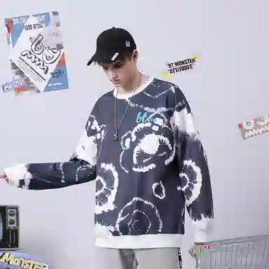 bt Graffiti Letter Print Cardigan Sweatshirt