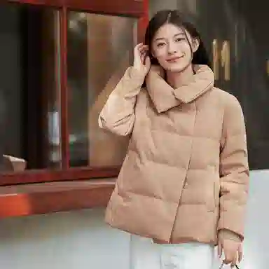波司登 纯色翻领拉链羽绒服外套 女款 