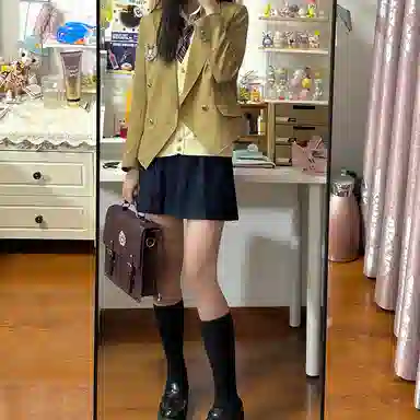 东鲸岁时记 纯色双排扣长袖西装外套 女款