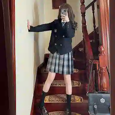 东鲸岁时记 纯色双排扣长袖西装外套 女款