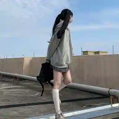 东鲸岁时记 纯色拉链宽松字母刺绣加绒开衫连帽卫衣 女款