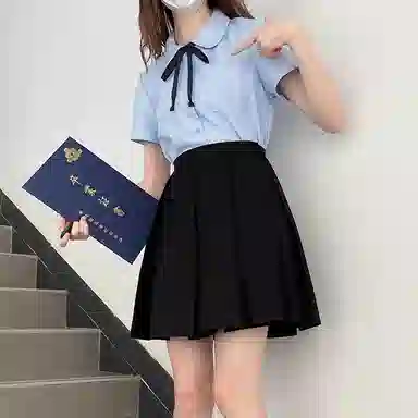 东鲸岁时记 兰柯一梦单排扣翻领短袖衬衫 女款