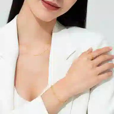 老庙 小金珠双层转运珠时尚百搭手饰 足金 按克计价 黄金手链 女款