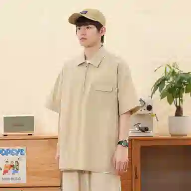 KXLFCHN Retro Half-Zip Polo Shirt