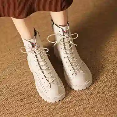 Dickies Fashion Retro Martin Boots Beige