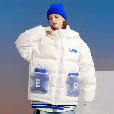 ER Bear Pocket Detachable Sleeve Down Jacket